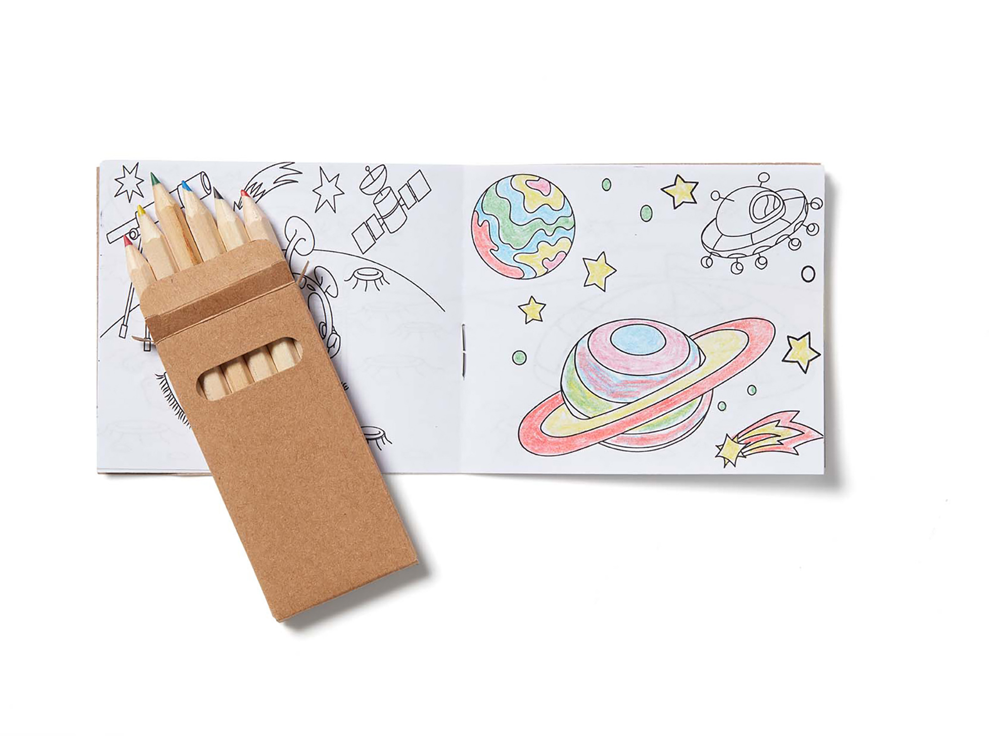 Space Kids Coloring Book & 6-Color Pencil Set To-Go 3