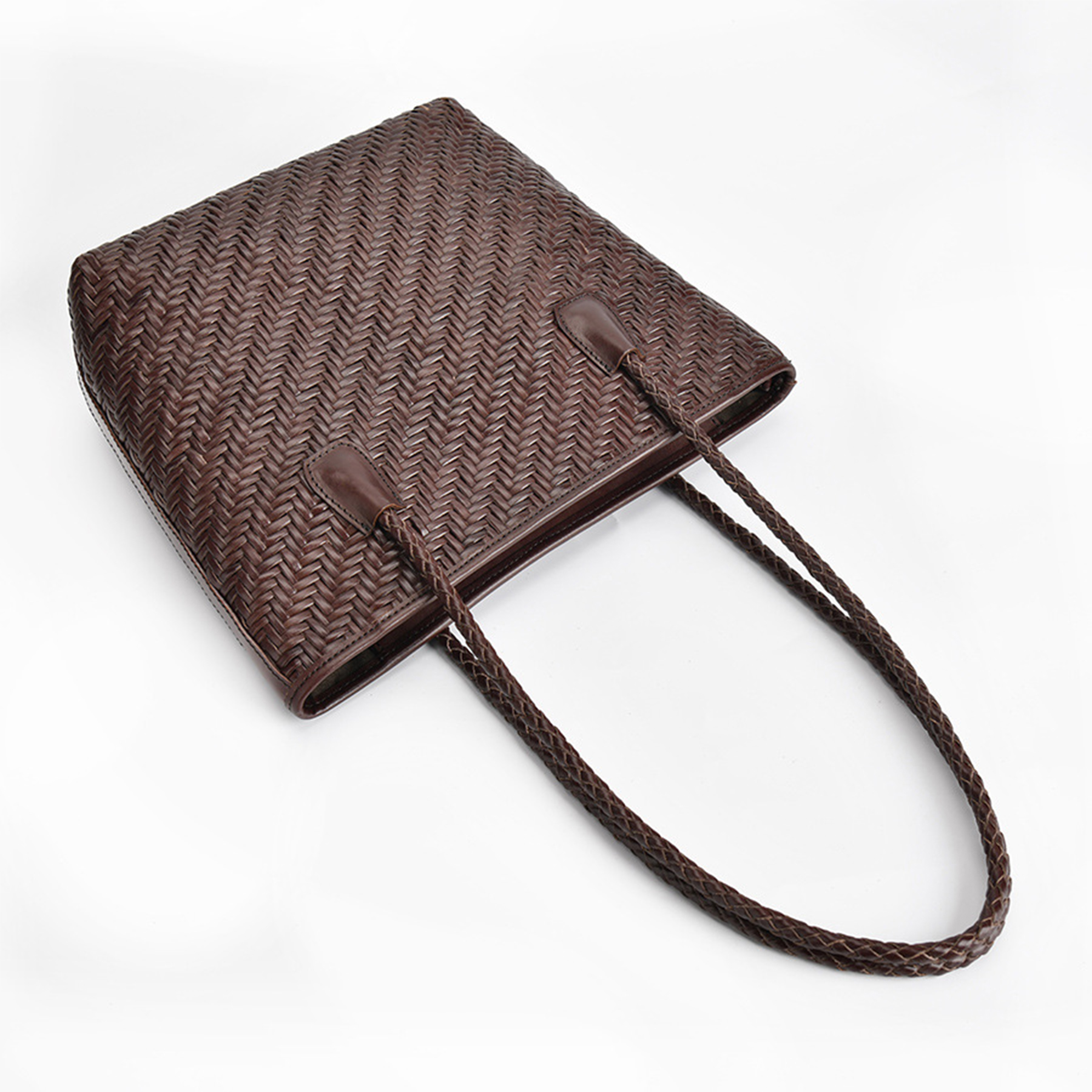 Genuine Leather Hand Woven Ladies Tote Bag, custom tote bag with logo imprint 6