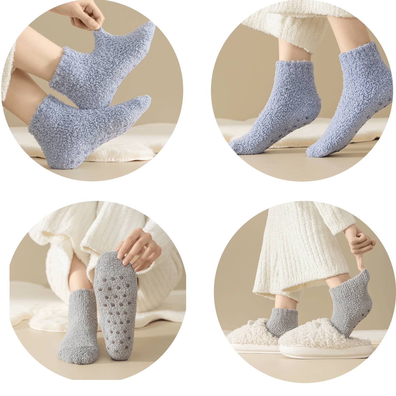 Fuzzy tread sock 4