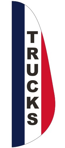 "TRUCKS" 3' x 10' Message Feather Flag 1