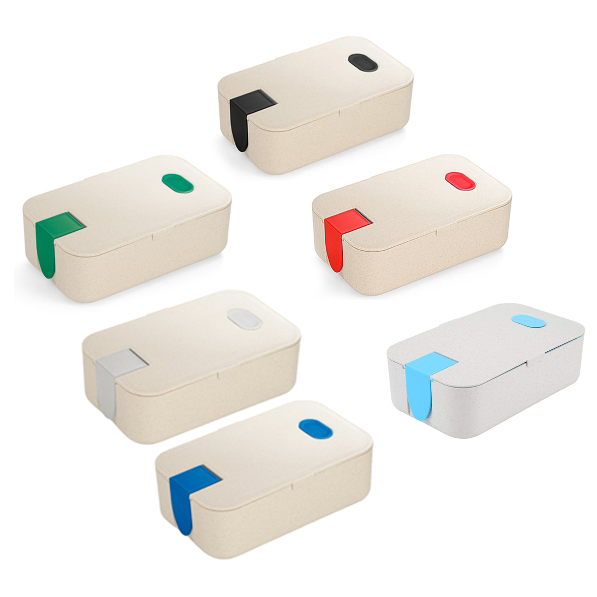 Wheat Straw Lunch Box W/ Divider and Detachable Phone Stand 2