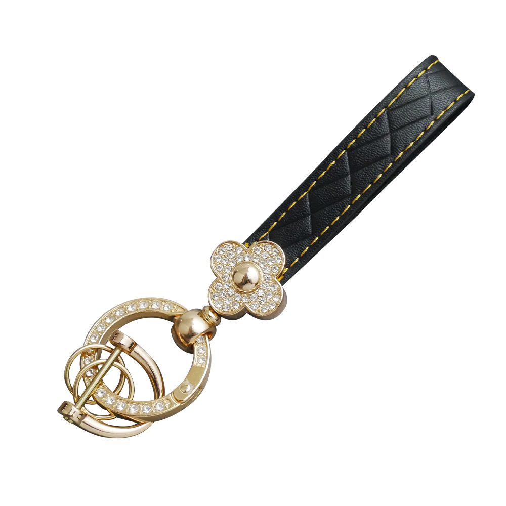 Rhinestone Four Leaf Clover Keychain 3
