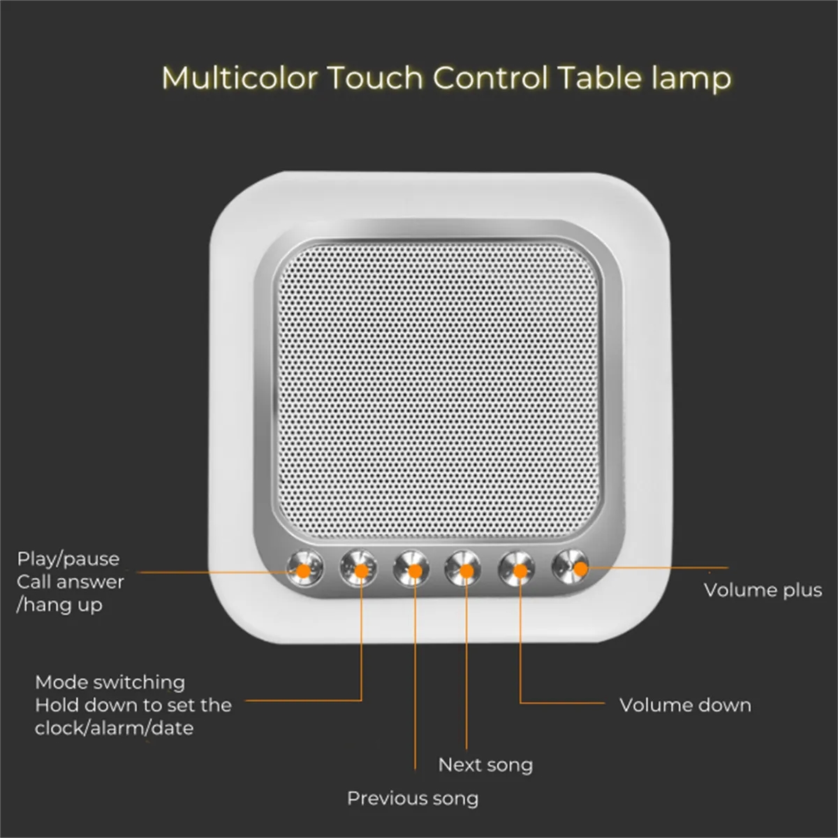 Alarm Clock Bluetooth Speaker Night Light 7