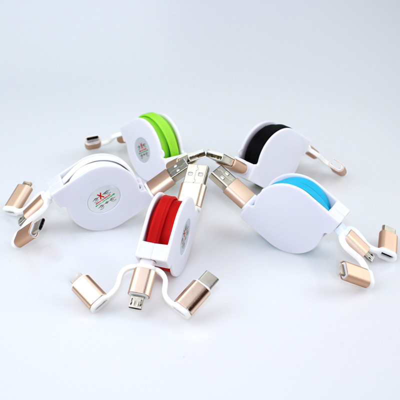 3 In 1 Telescoping 2.4A Fast Charge Cable Data Line 5