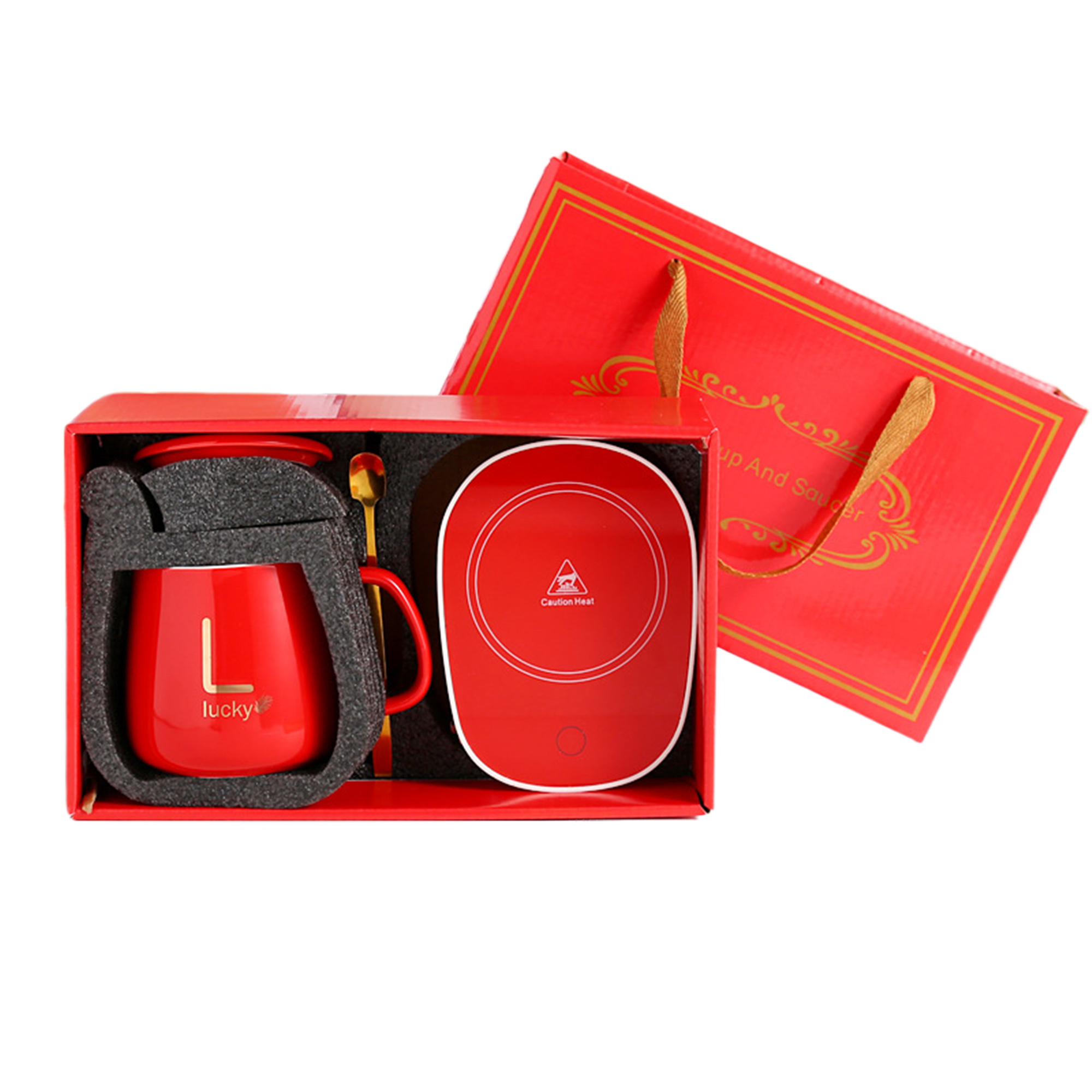 MOQ10 Heated Mug Mat And Cup Set 11