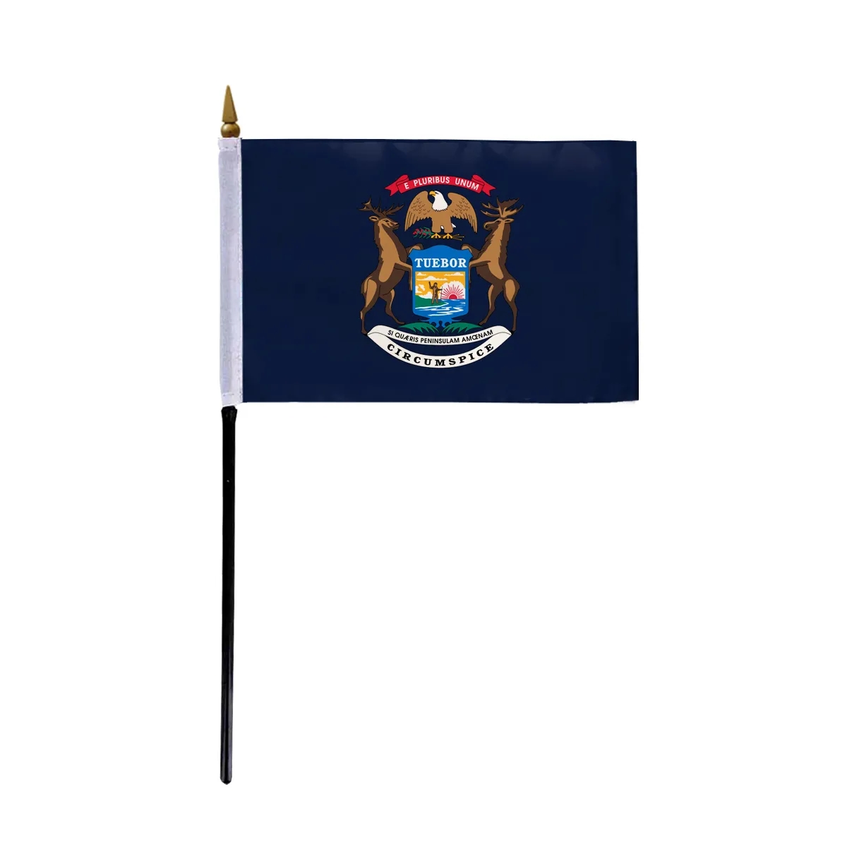 4"x6" & 12"x18'' Michigan ePoly Printed Stick Flags 1