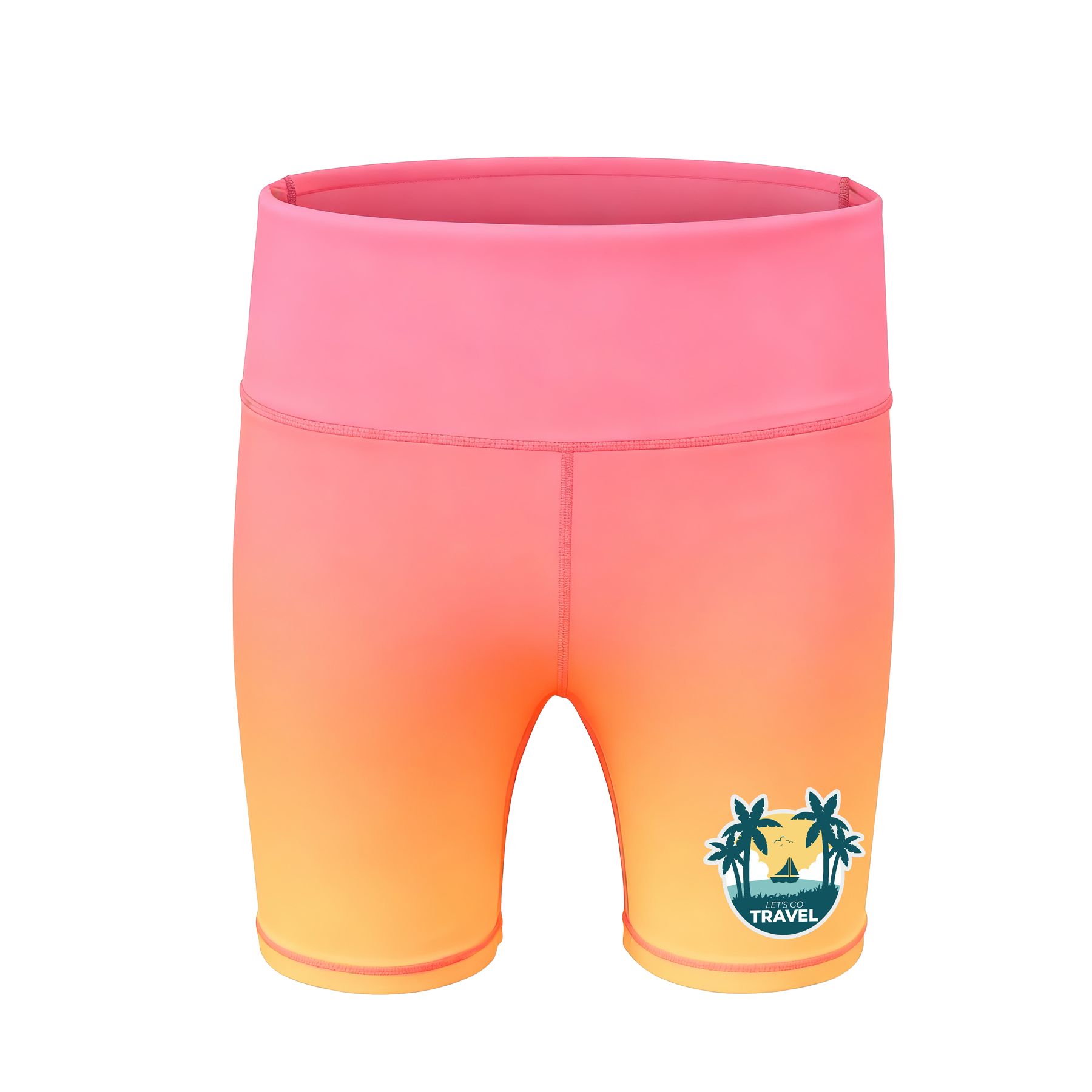 Custom Women's High Waist Yoga Workout Shorts (Full Color) 8