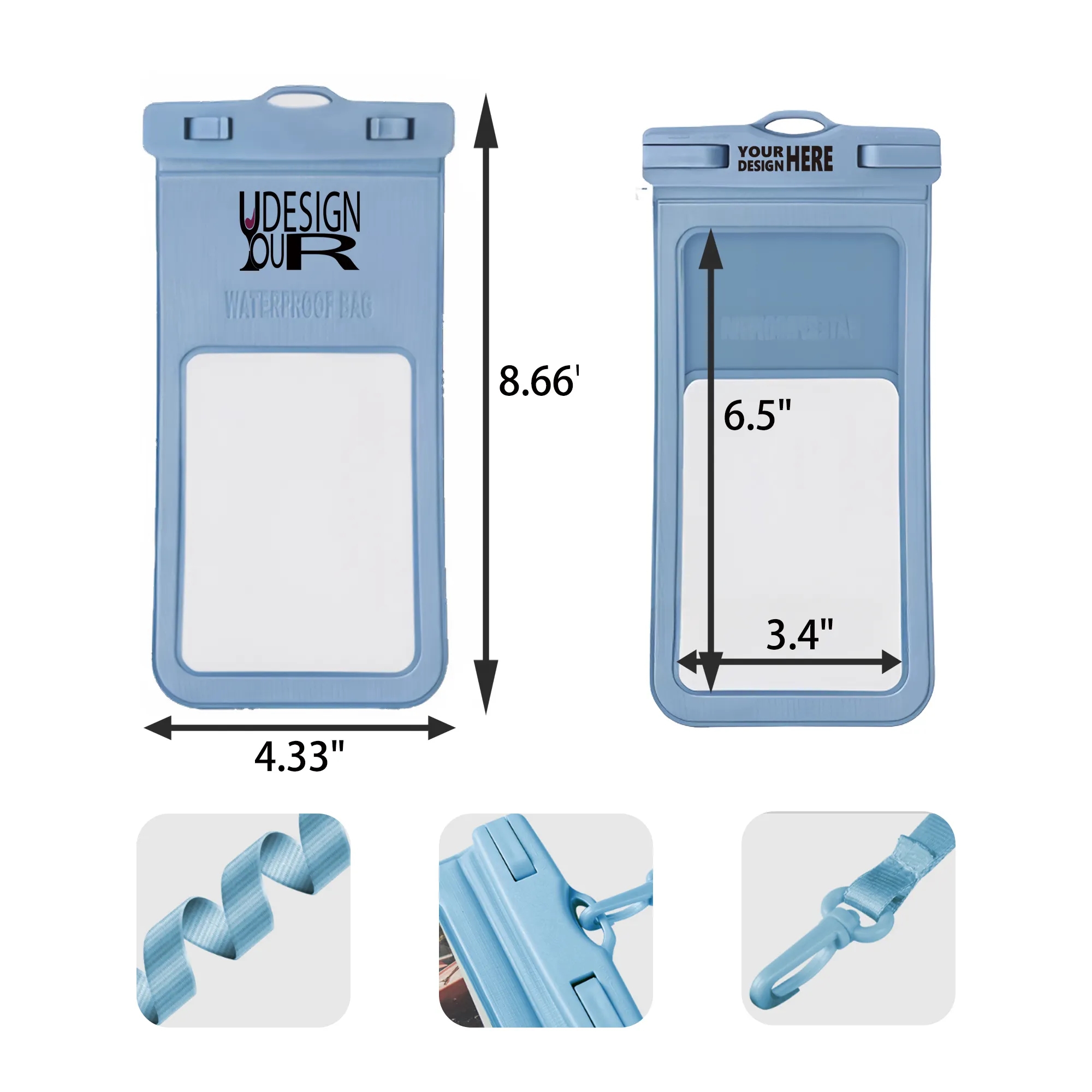 MOQ 50 PCS Lanyard Waterproof Phone Pouch 3
