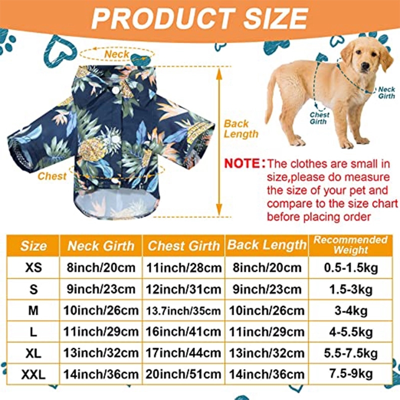 Pet Summer T-Shirts Hawaii Style Floral Dog Clothes 4