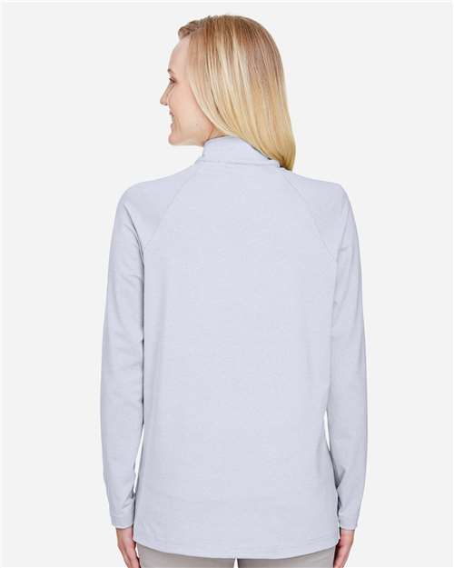 Women's CrownLux Performance® Clubhouse Micro-Stripe Quarter-Zip Pullover - DG480W 10