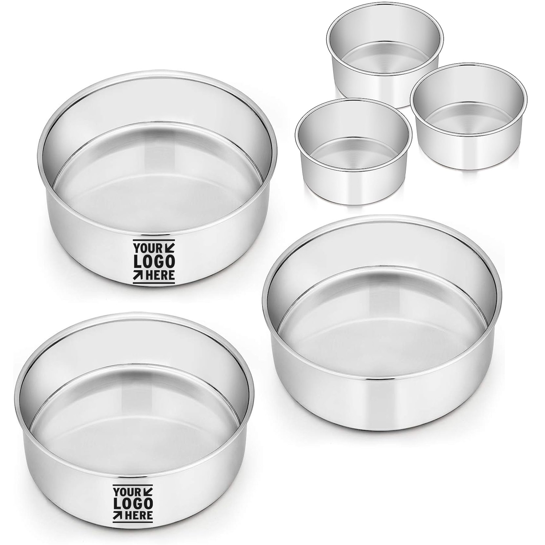 6 Inch Stainless Steel Cake Pans Tins 3