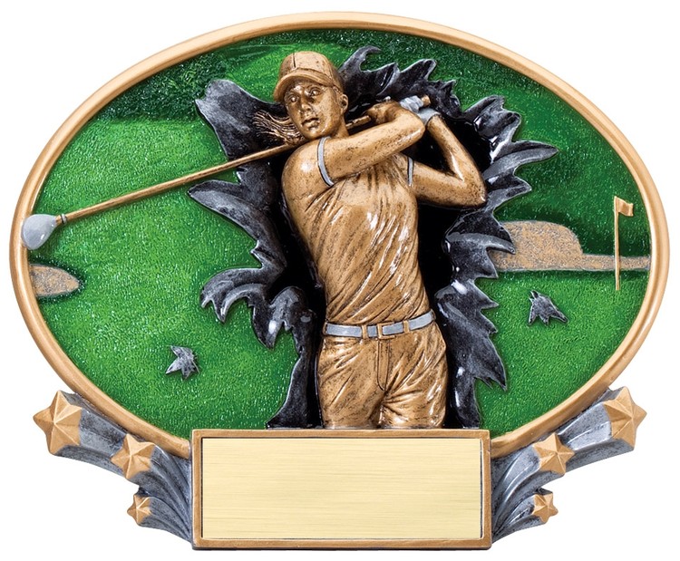 Golf Female Xplosion Oval Resin Award 2