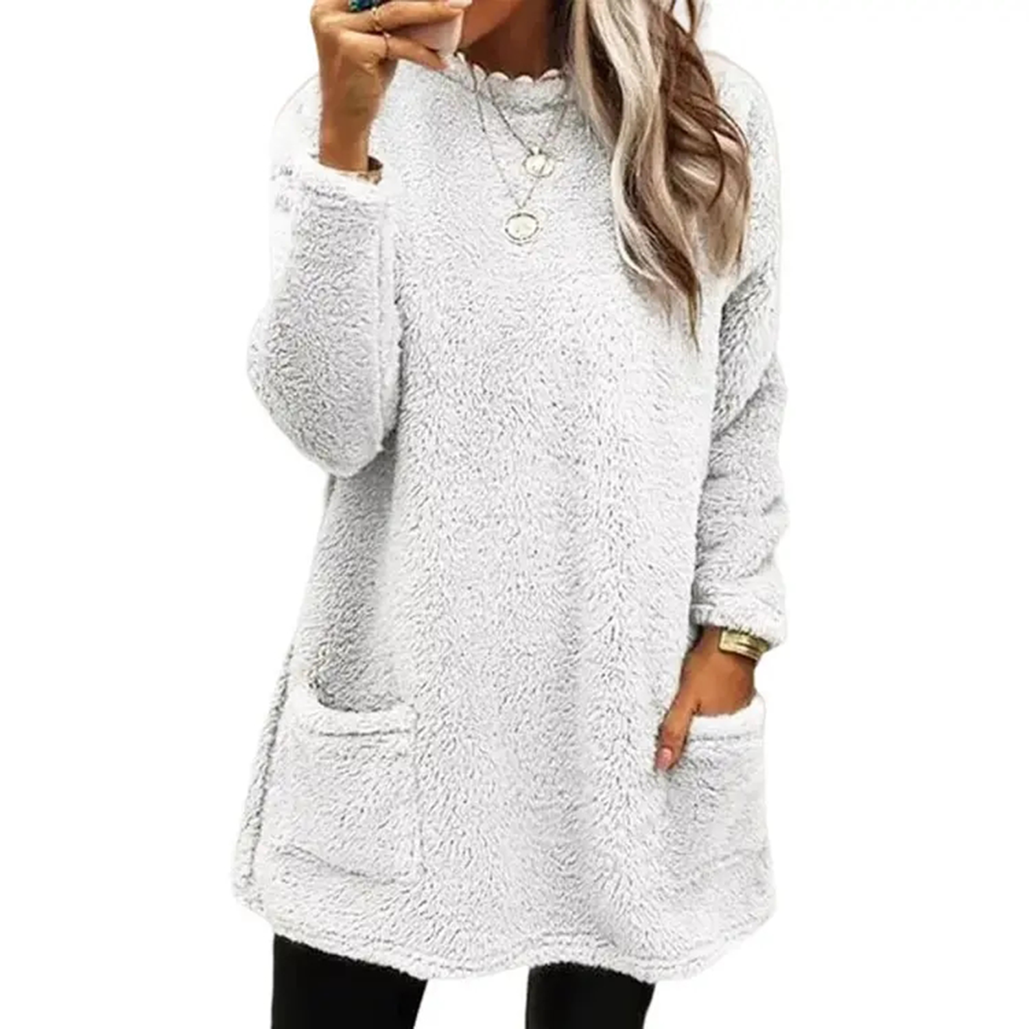 Cozy Cold Print Fleece Pullover Sweatshirt, custom hoodie or sweatshirt with logo imprint 3