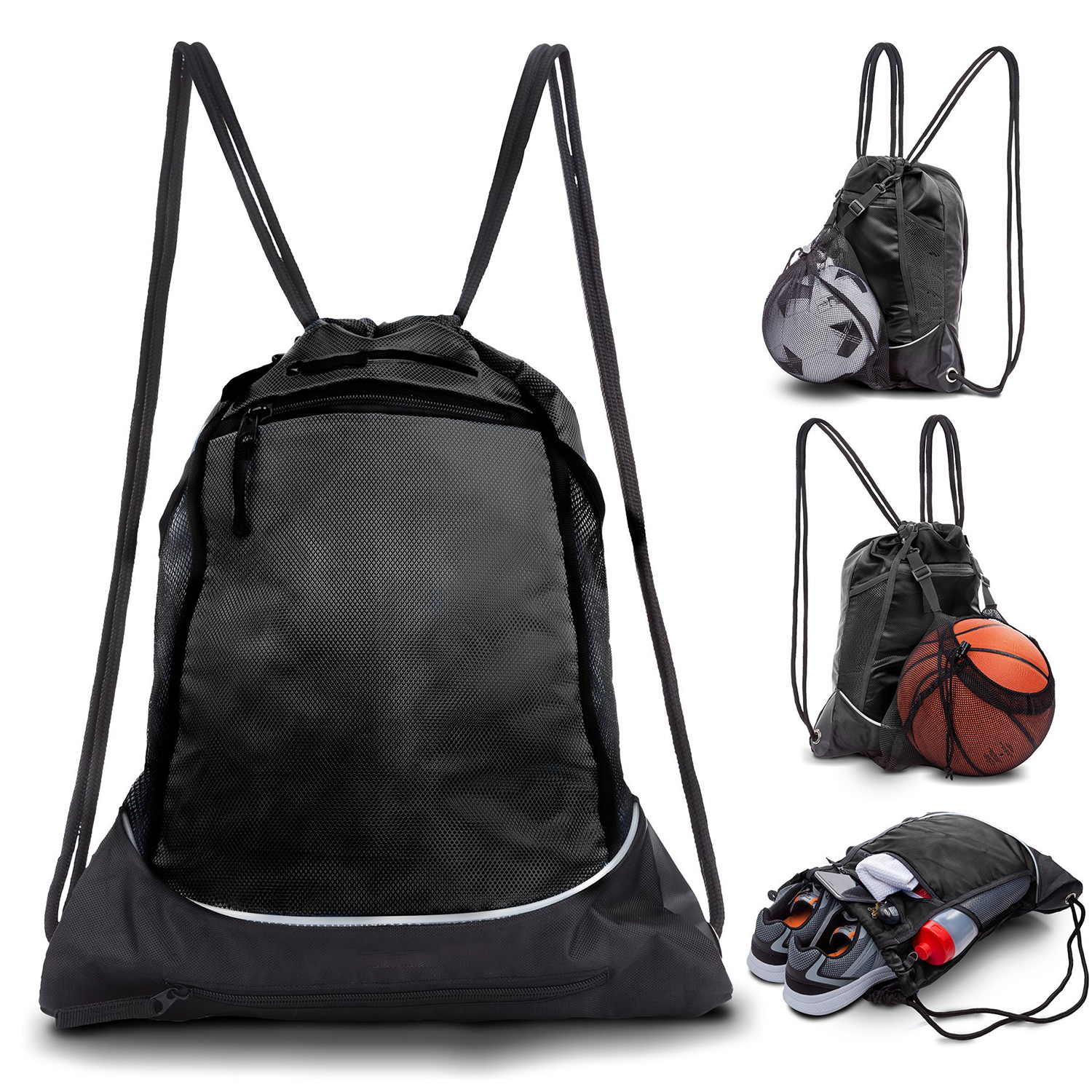 Drawstring Bag With Mesh Net 3