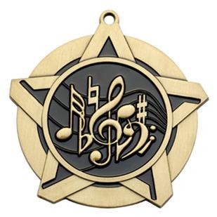 Music Super Star Medal 2-1/4" 2