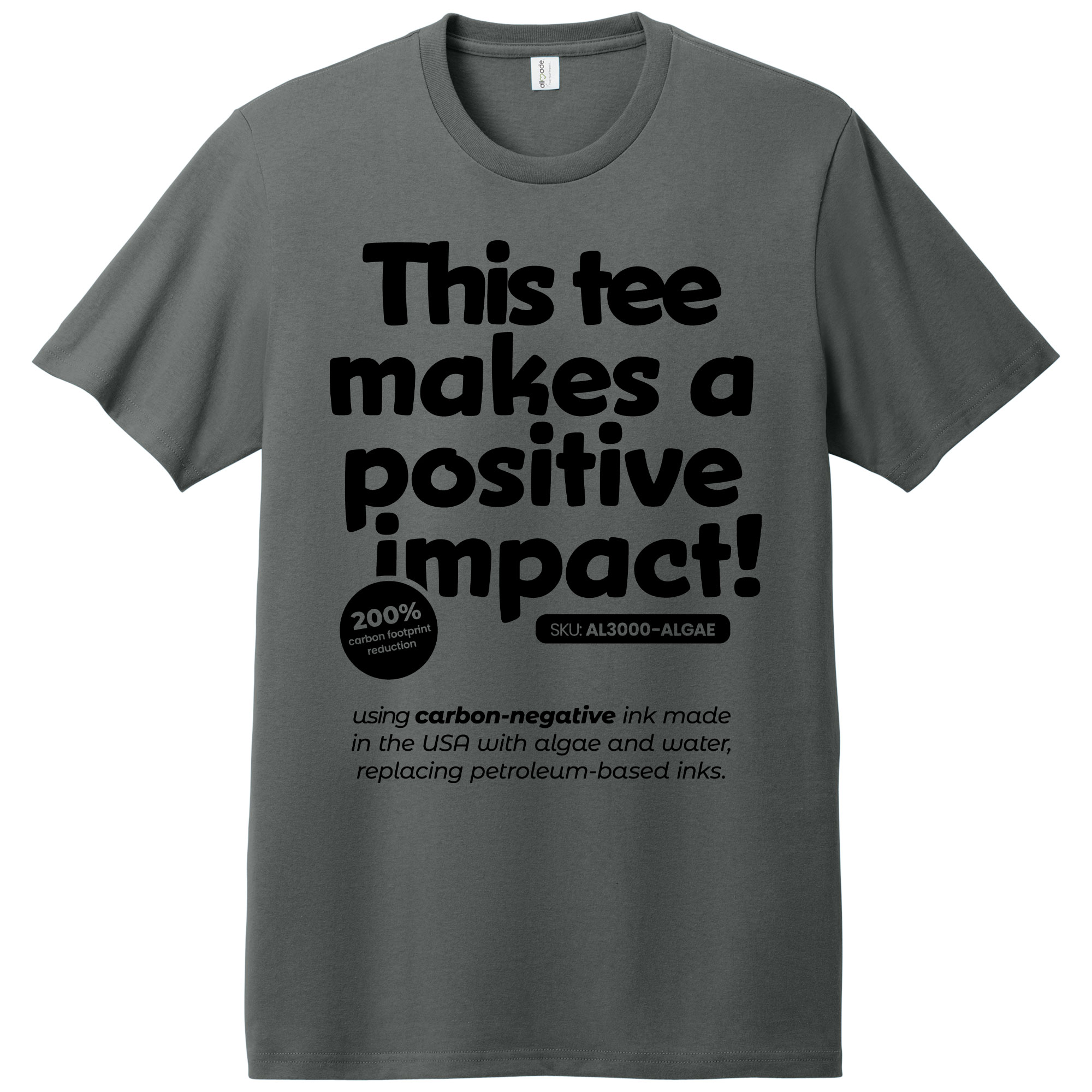 Algae Carbon-Negative Ink Recycled Cotton Tee 4