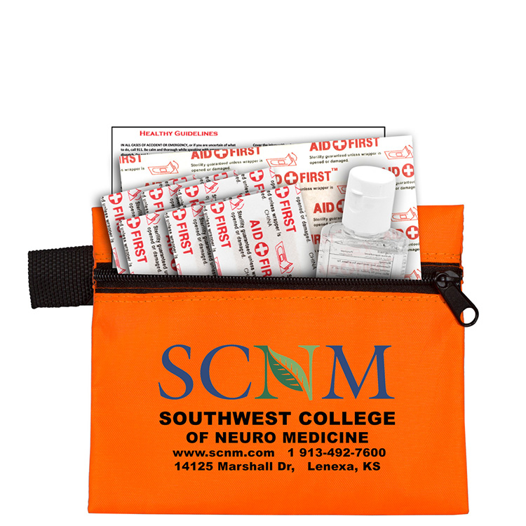 "SaniTime" 9 Piece Hand Sanitizer Healthy Living Pack in Zipper Pouch Components inserted into Zippe 7