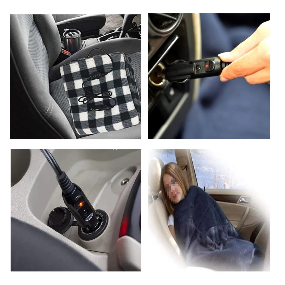 Portable Soft Lightweight Warm Electric Car Blanket 2
