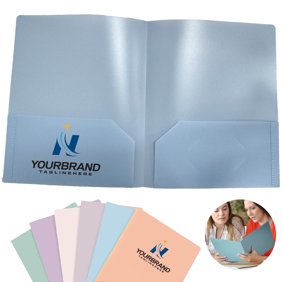 Folders With Pockets PP Plastic Office 3