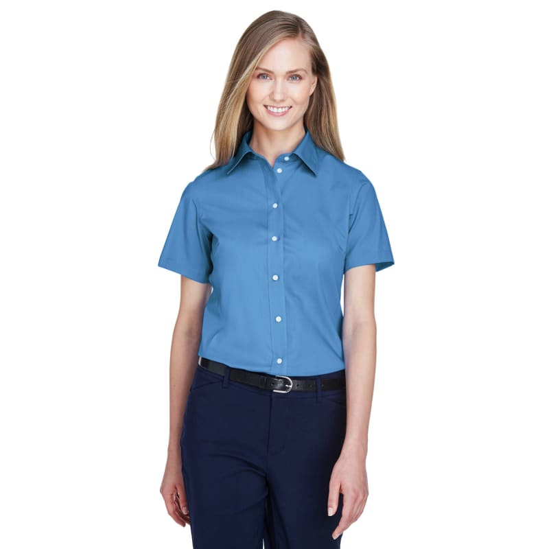 Devon & Jones Ladies' Crown Woven Collection™ Solid Broadcloth Short-Sleeve Shirt 8