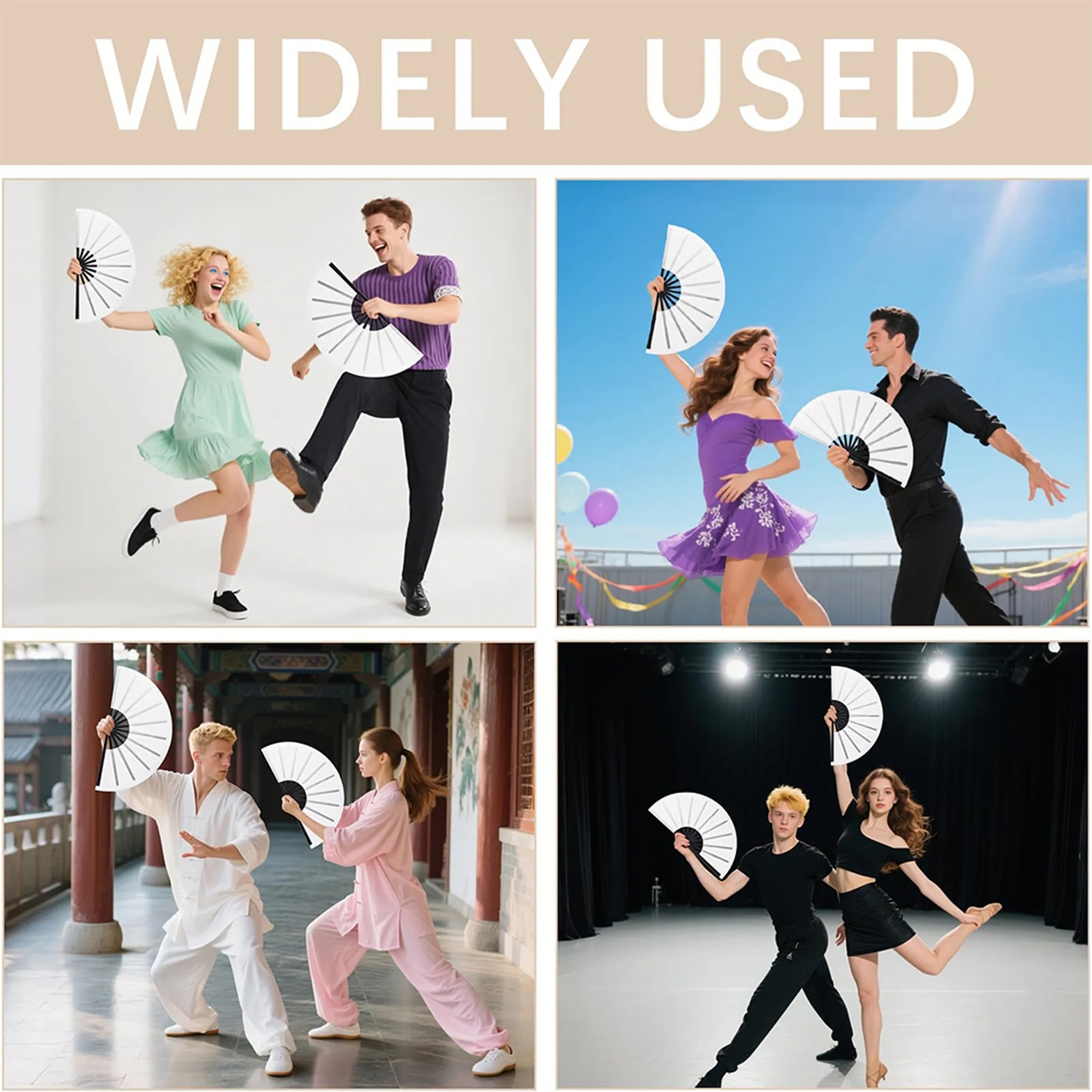 Western Cowgirl Line Dance Folding Hand Fan 13 Inch 9