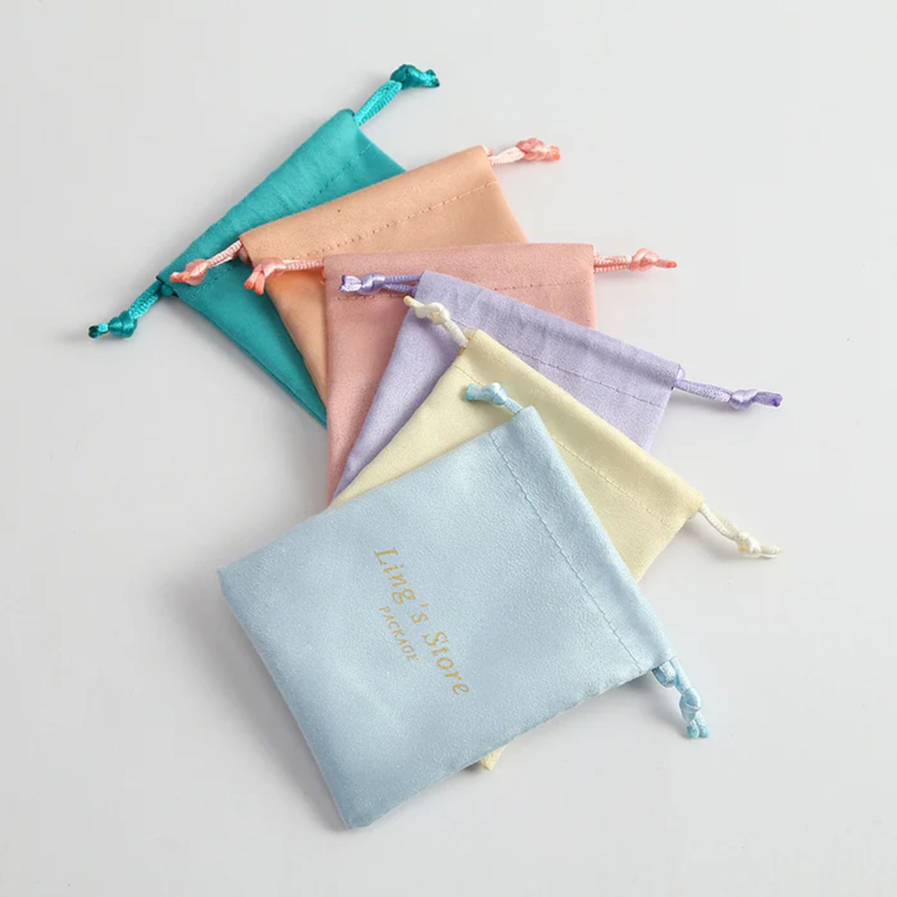 Suede Drawstring Jewelry Bag Gift Packaging Pouch 4