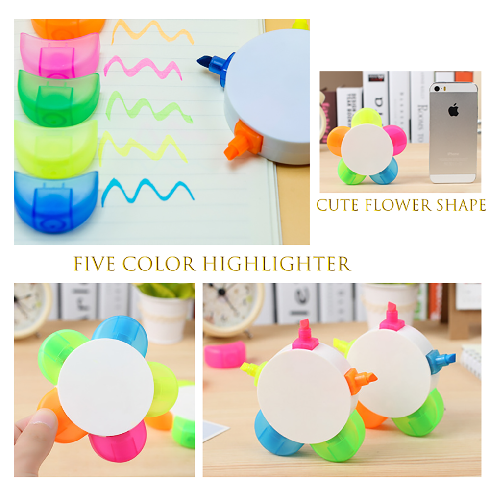 Flower shape 5 color Highlighter Marker 2