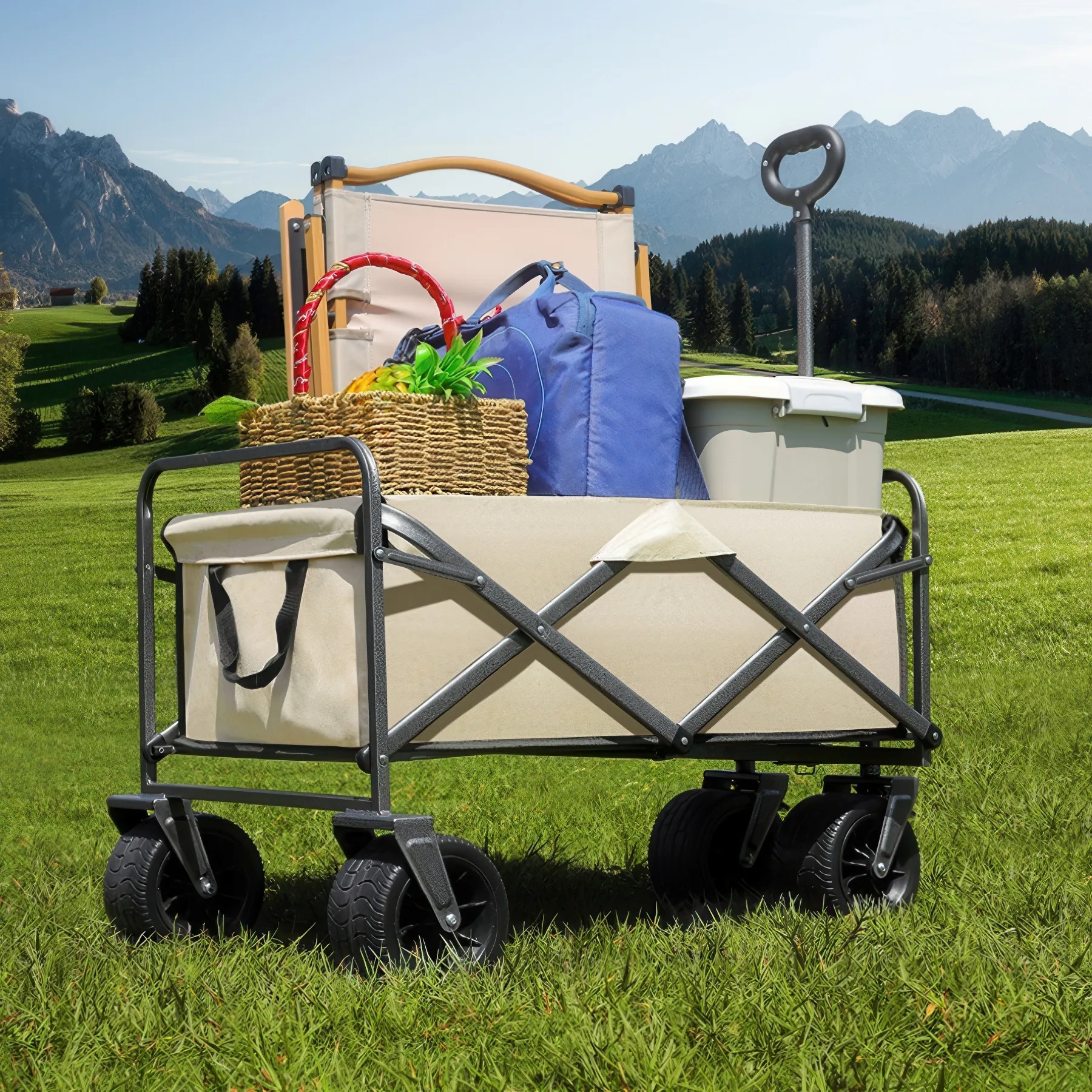 Folding Large Camping Picnic Handcart 3