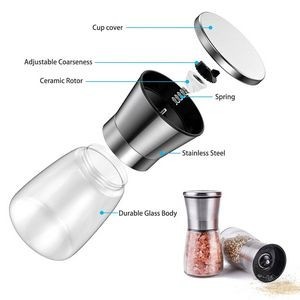 Manual 2 In 1 Salt Mill And Pepper Grinder With Adjustable Grind Level 9