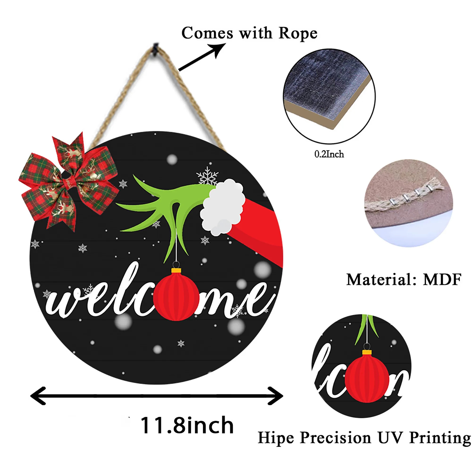 Holiday Wooden Welcome Door Sign MOQ 30PCS 5