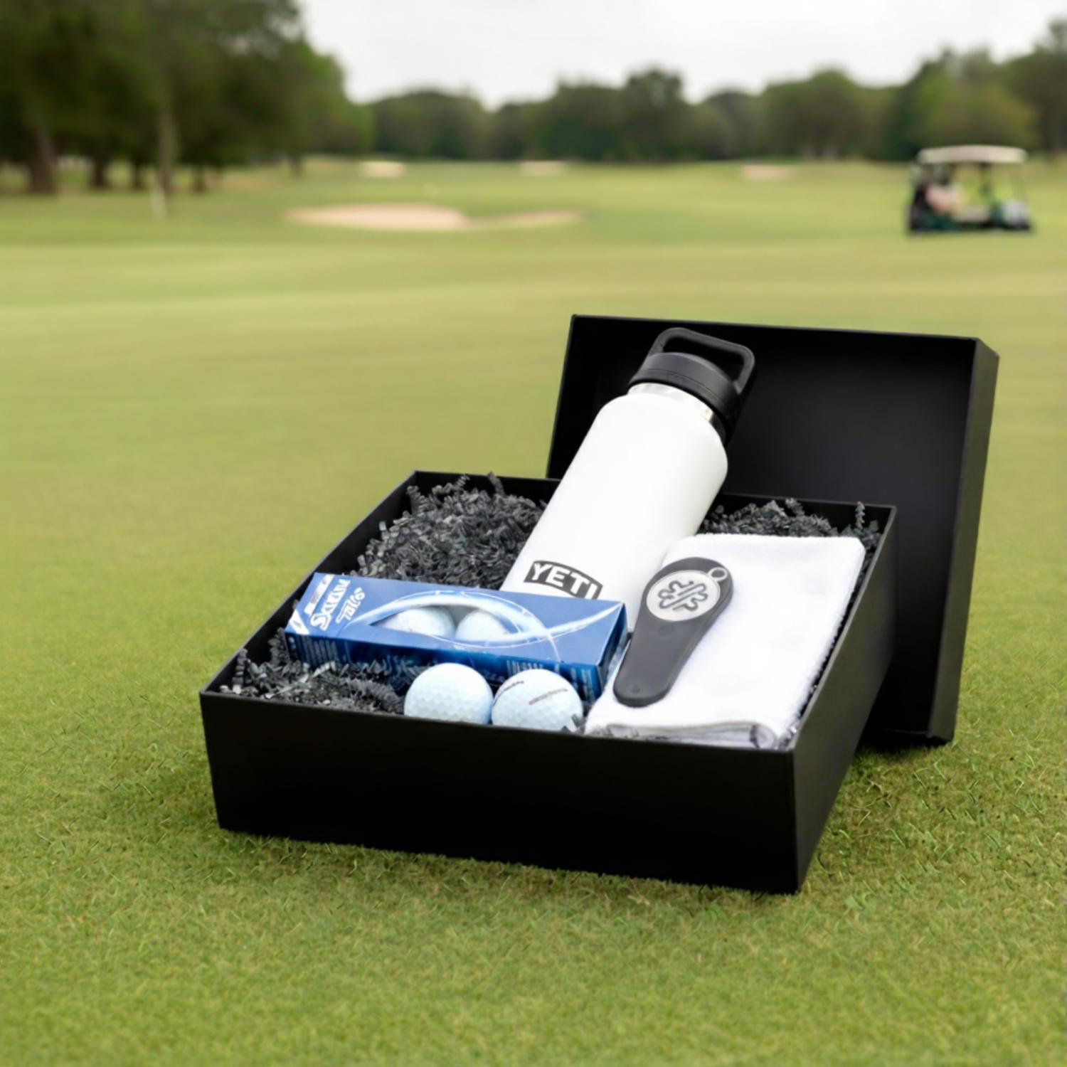 36 Oz YETI® SS Water Bottle, Srixon® Golf Balls & Pitchfix® Icon Divot Tool Gift Set 2