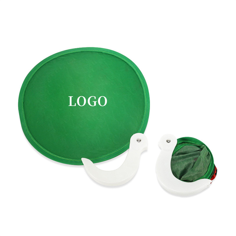 Folding Polyester Fan With Pouch 1