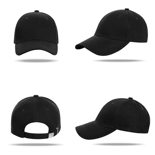 Stock Solid Color Cotton 6 Panel Cap, Double Buckle Back 22