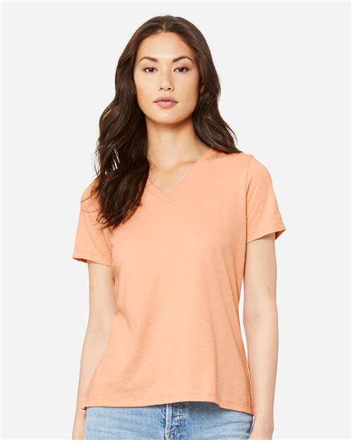 Women's Relaxed Heather CVC V-Neck Tee - 6405CVC 97