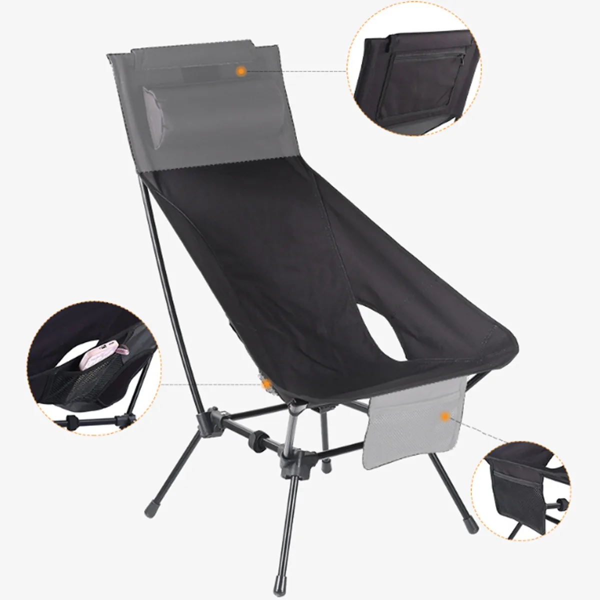 Adjustable Folding Outdoor Beach Moon Lounge Chair 2