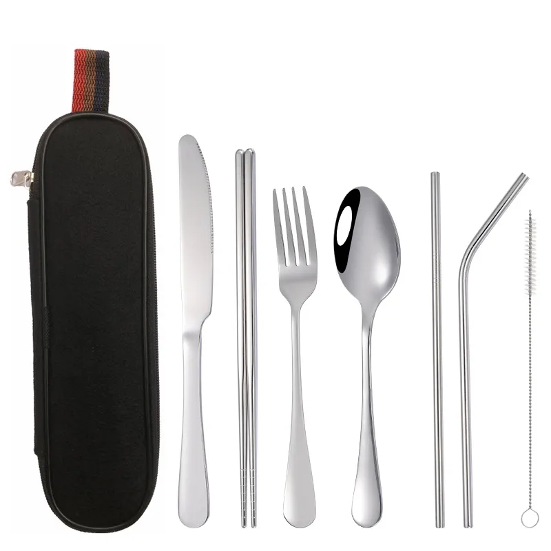 Reusable Stainless steel cutlery set with case 4