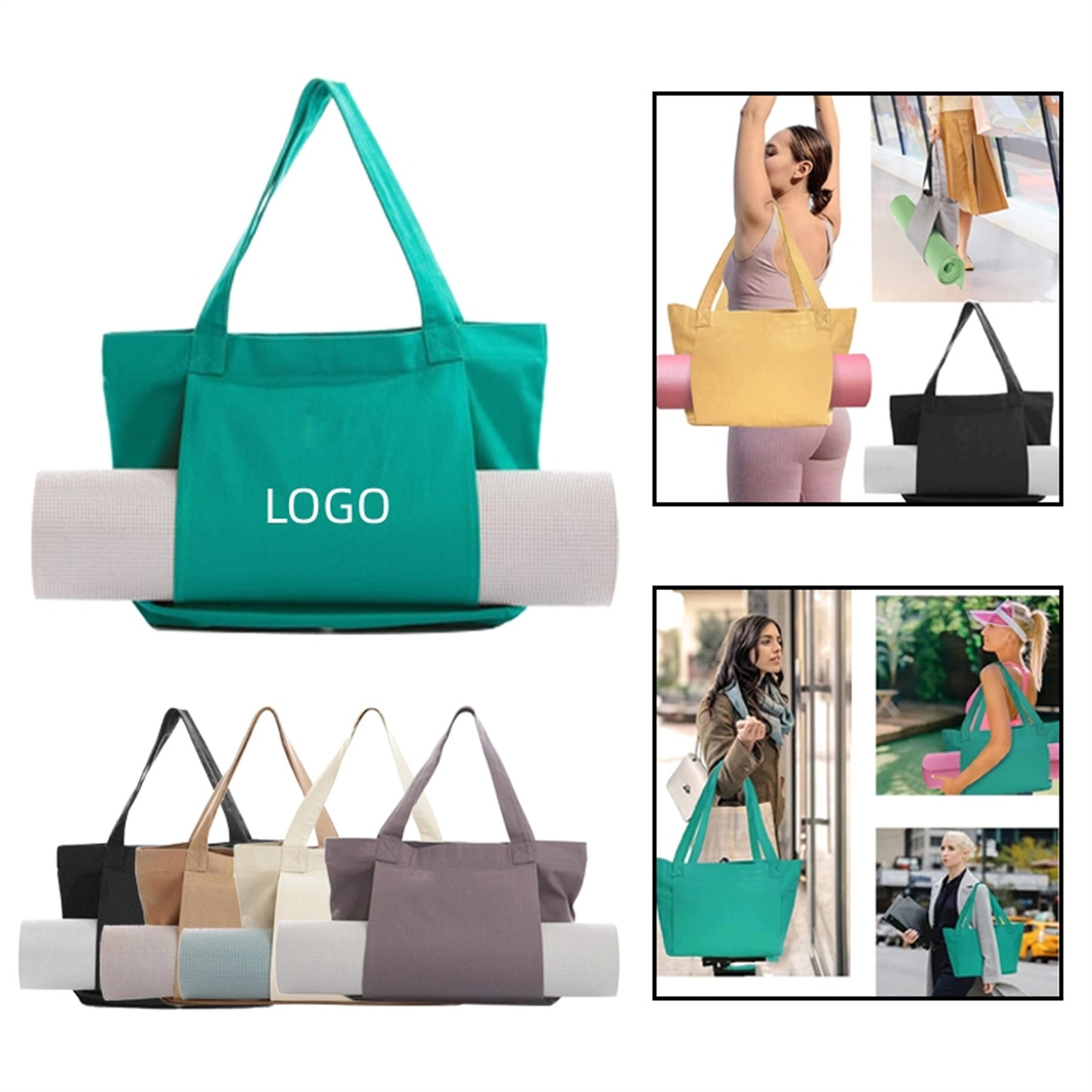 Yoga Canvas Mat Tote Bag