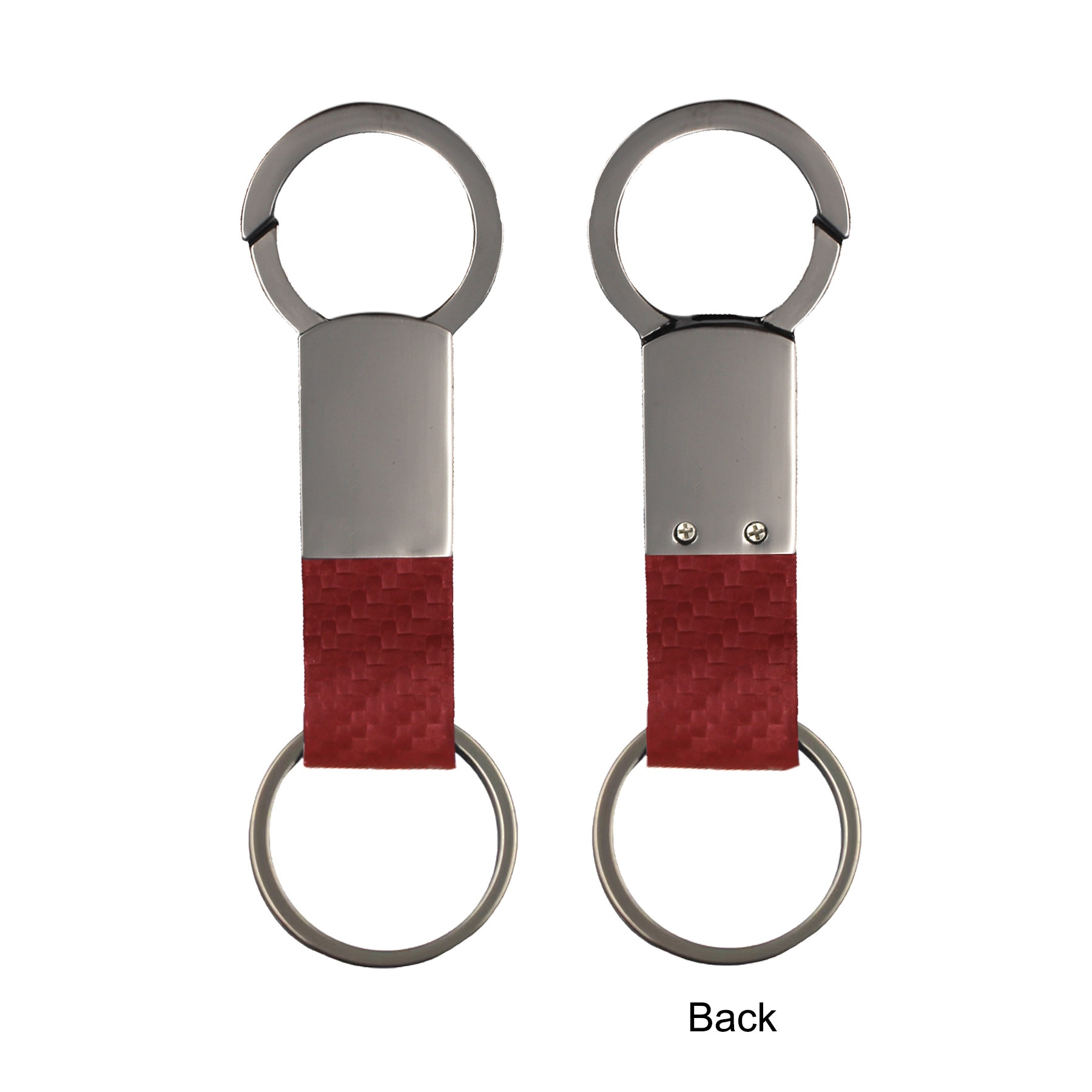 Gunmetal Faux Leather Clip-On Key Chain 3