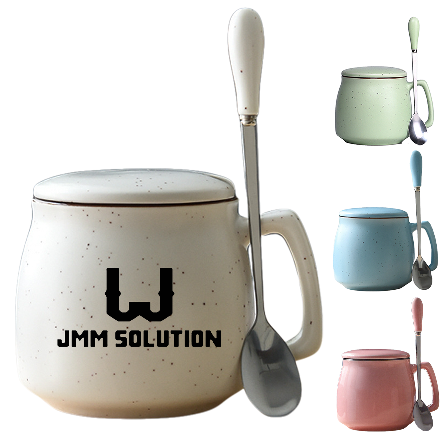12oz Spill Resistant Ceramic Mug w/ Spoon 5