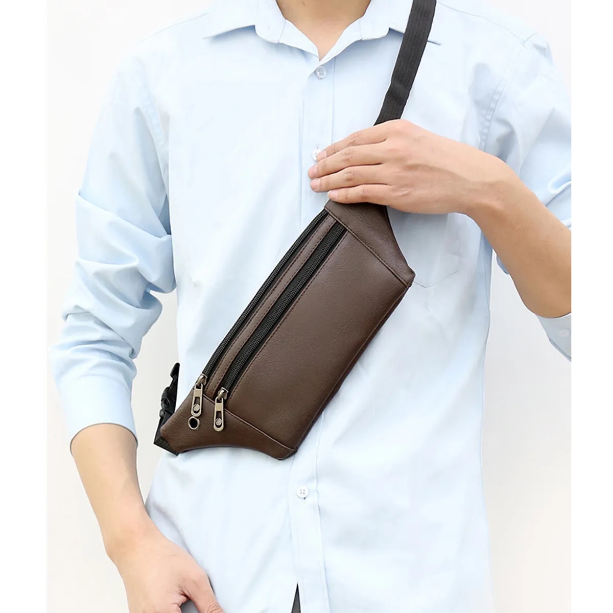 PU Leather Waist Bag Travel Cross body Waist Fanny Bum Pouch 5