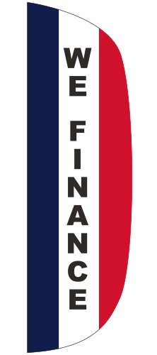 "WE FINANCE" 3' x 10' Message Flutter Flag 1