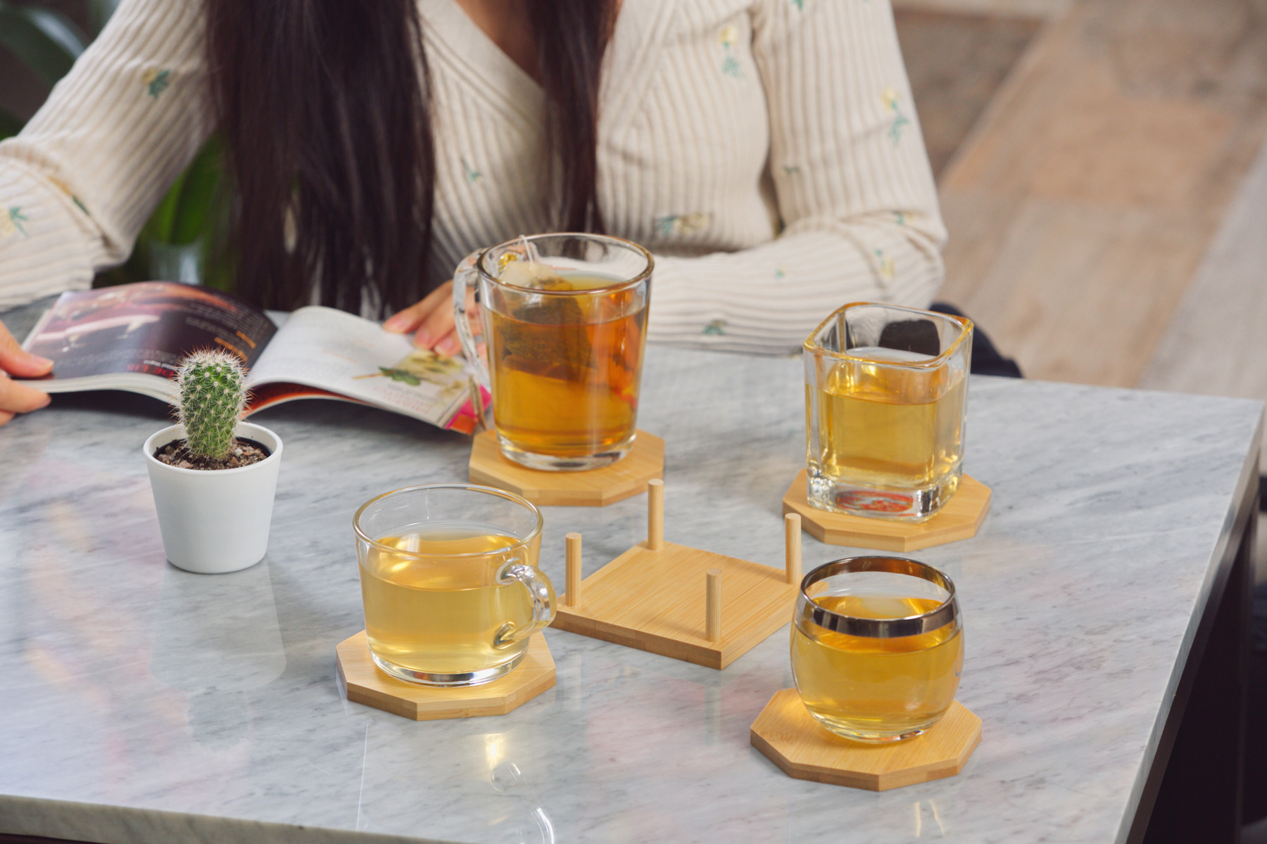 Bamboo 4-Piece Coaster Set 12