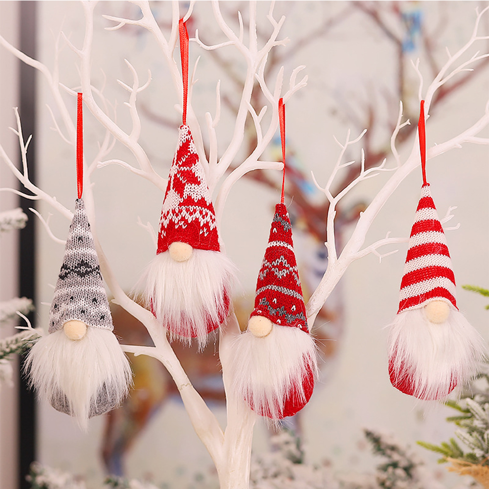 Christmas White Beard Doll Knitted Pendant 6