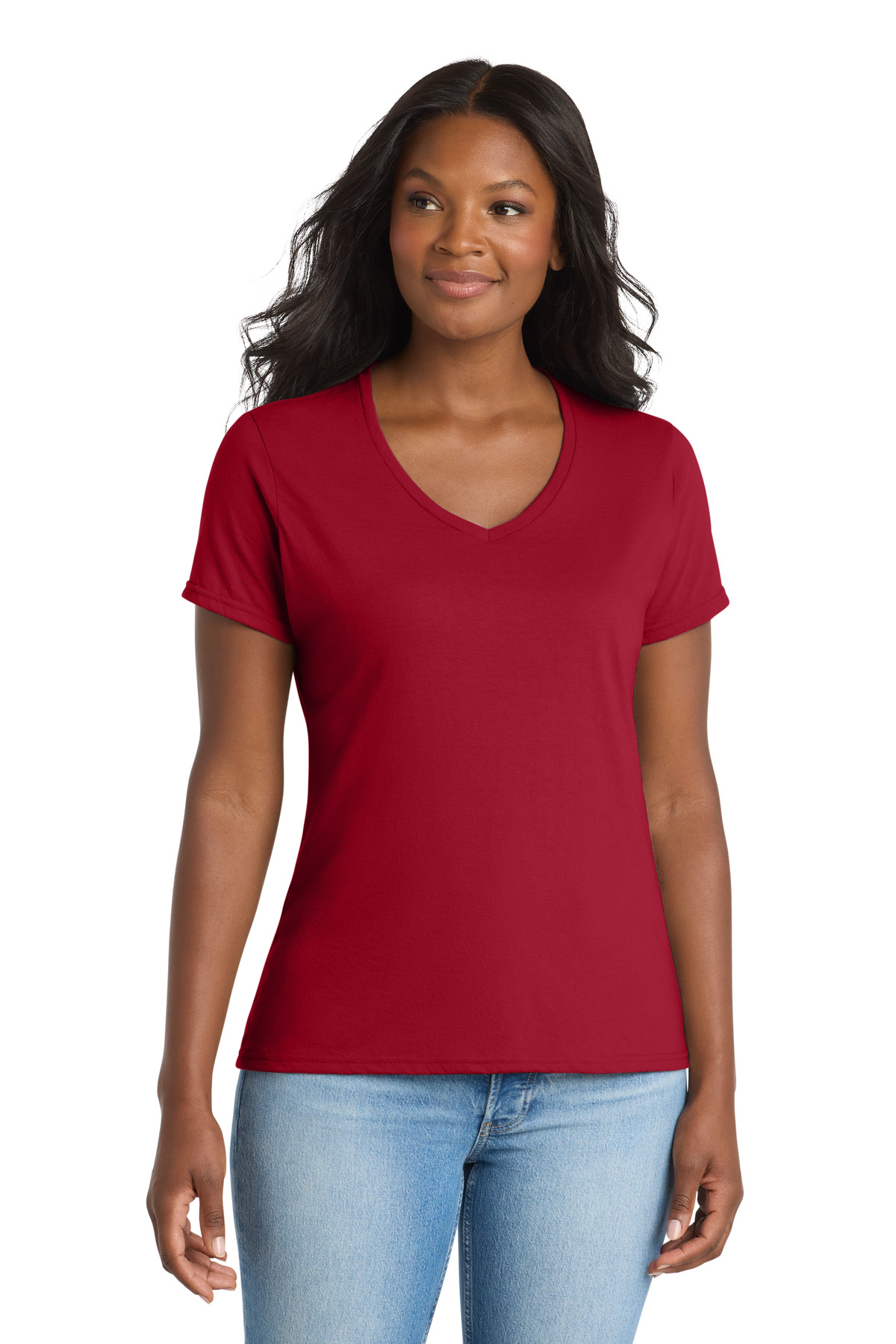 Port & Co Women's Performance Blend V-Neck Tee. LPC381V 73