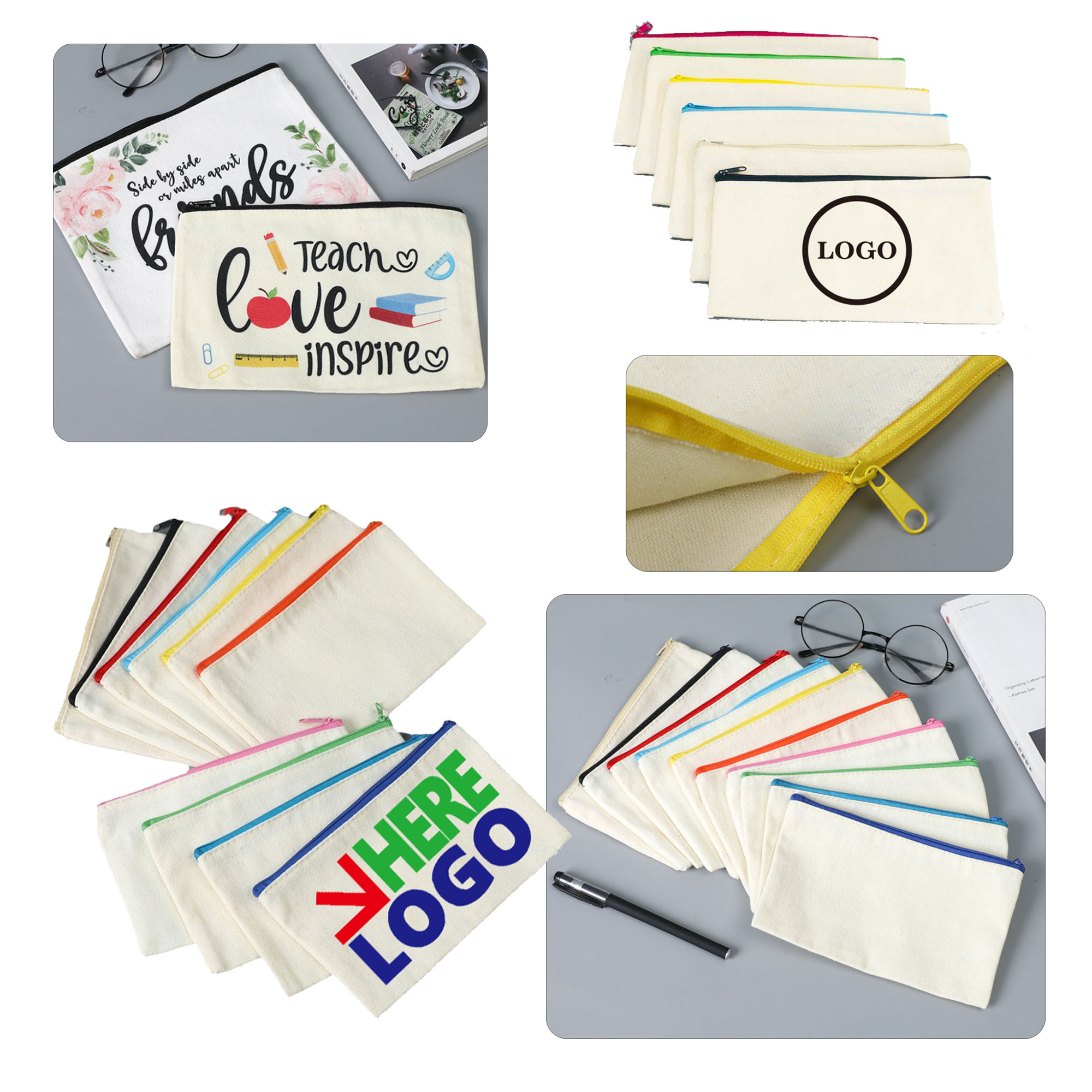 MOQ100 Customizable Canvas Pen Bag 3
