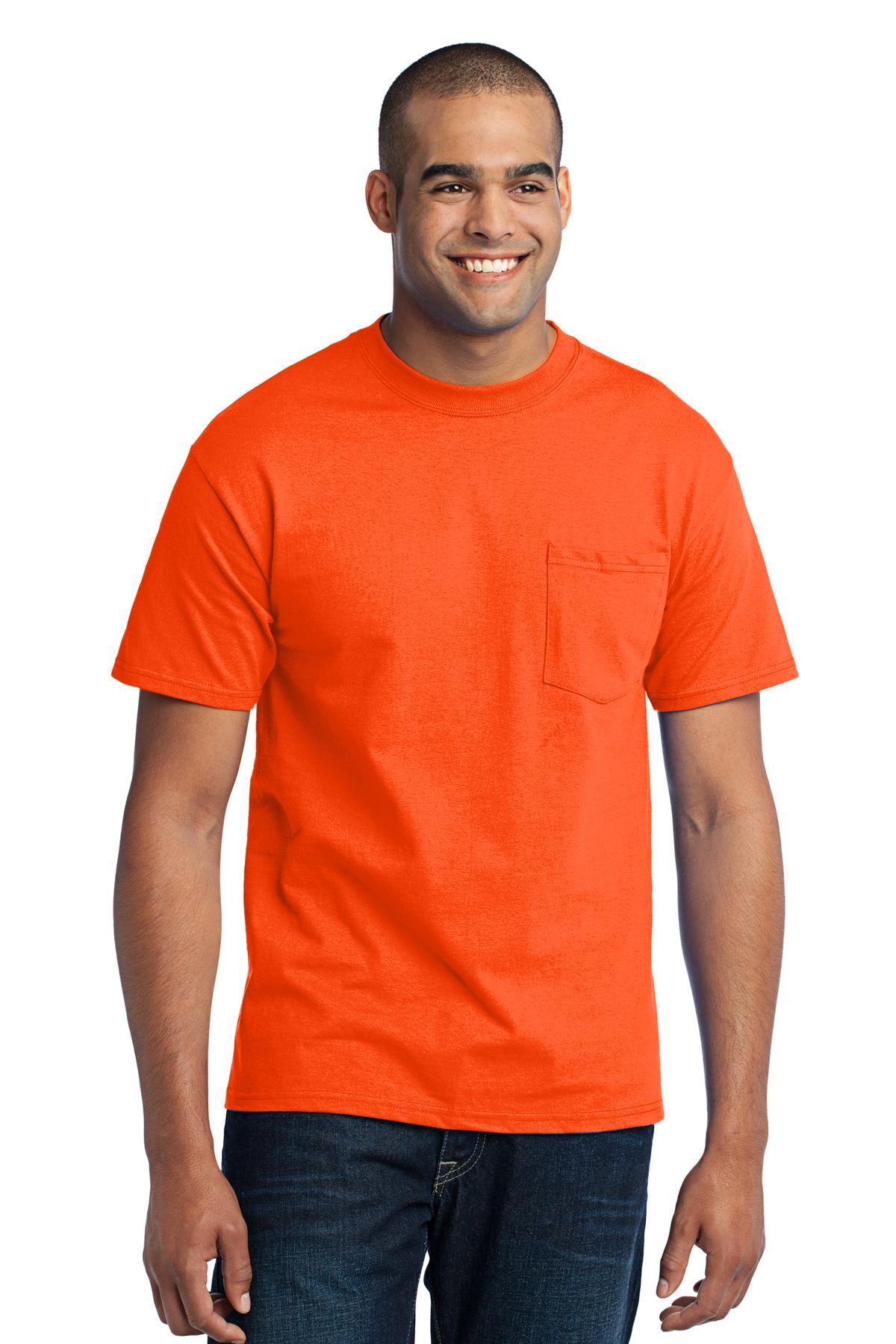 Port & Co Core Blend Pocket Tee. PC55P 68