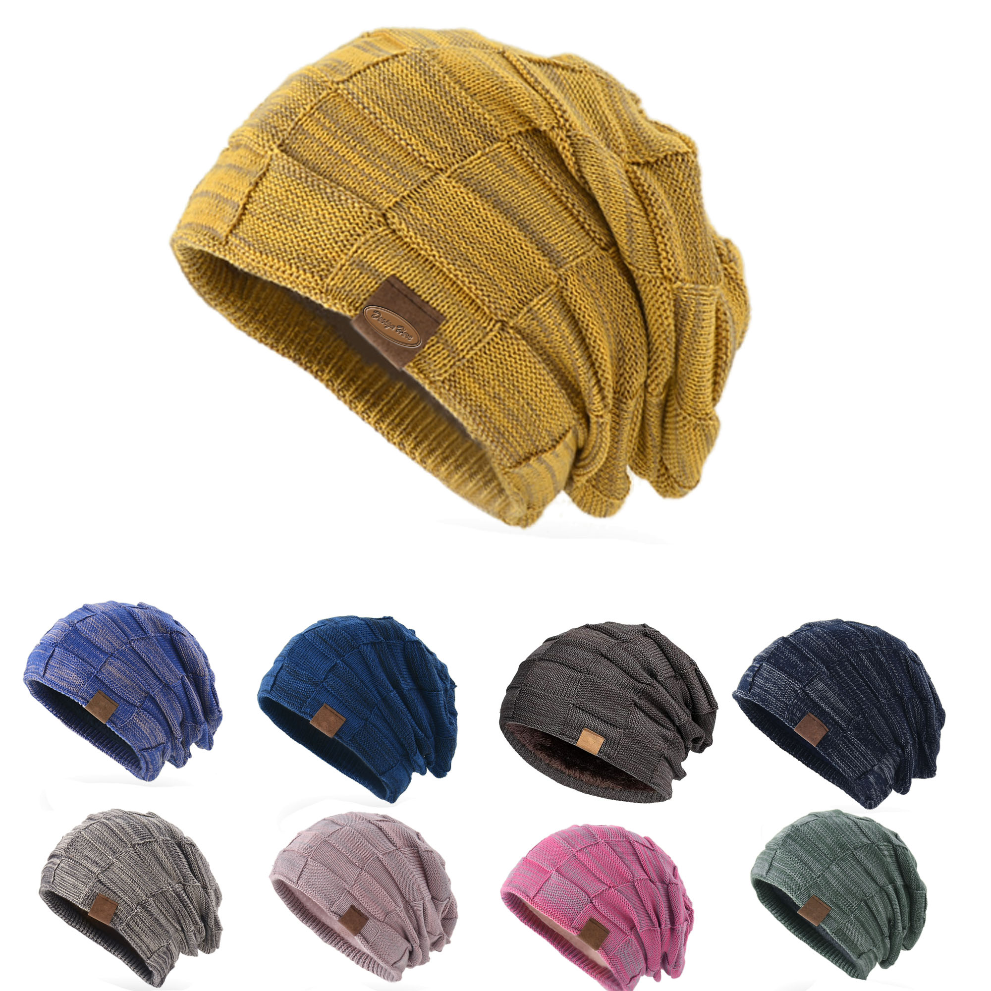 Men's Slouchy Beanie Hat, Soft and Warm Knit Lining 4