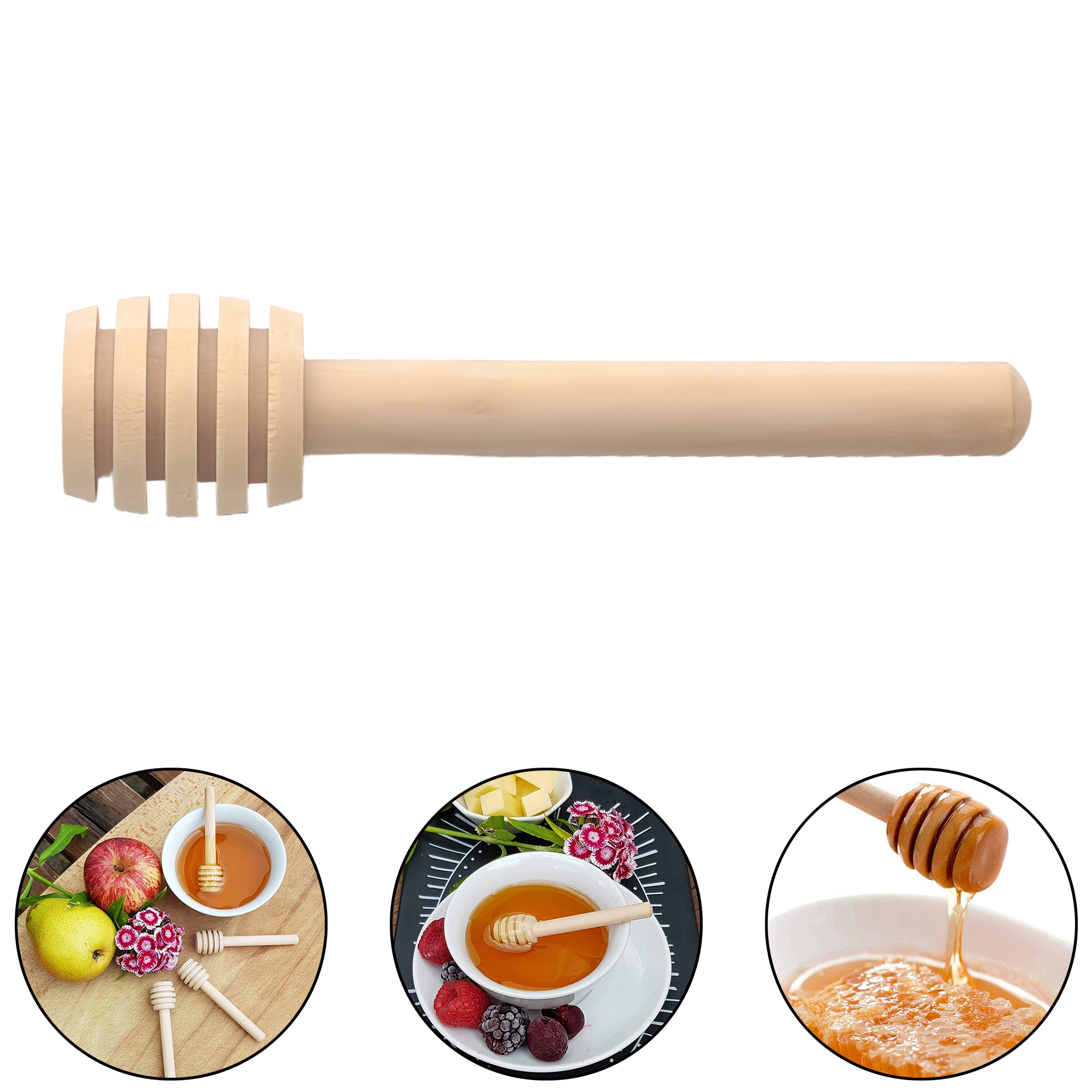 8cm Wooden Honey Stir Stick for Coffee Tea Wine Jam 2