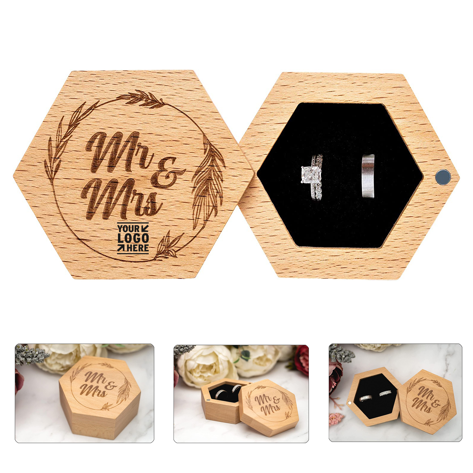 Mr. and Mrs. Wedding Ring Box
