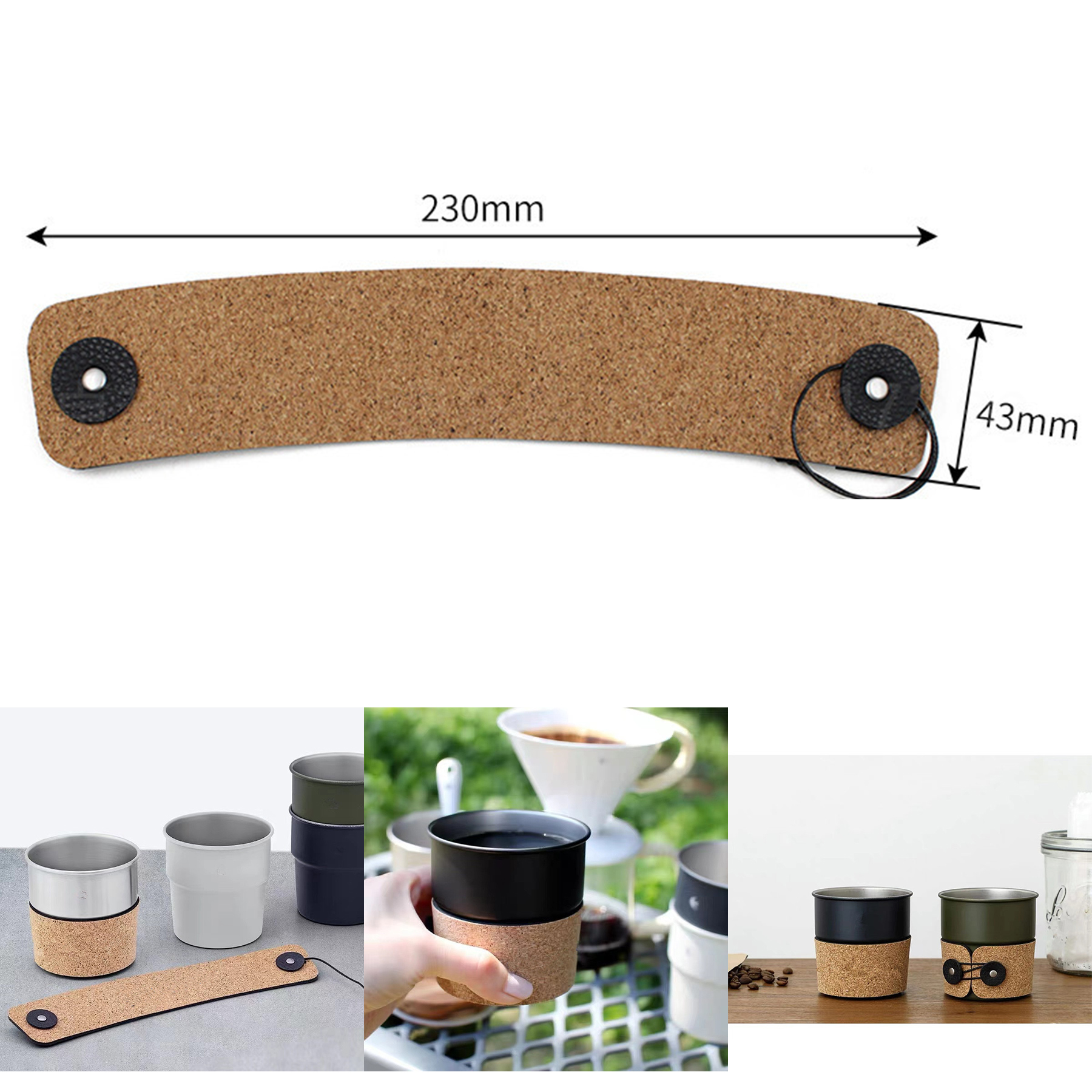 PU Leather Cork Pattern Cup Sleeves 2